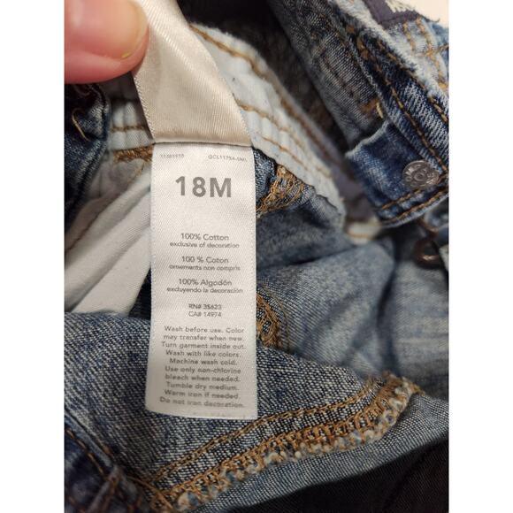 Osh Kosh patchwork style jean overalls toddler size 18M - Picture 5 of 5